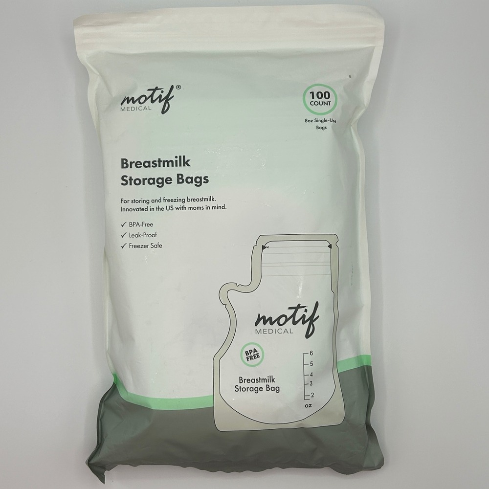 Motif Medical Breastmilk Storage Bags 100 Count 8oz BPA Free‎ Freezer Safe NEW
